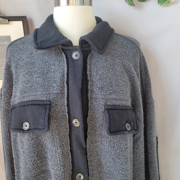 Free People Ruby Fleece Jacket Washed Black S - Picture 4 of 16